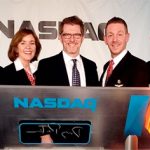 APFA National Communications Coordinator Leslie Mayo, National Governement Affairs Coordinator Julie Frederick, Secretary Jeff Pharr, Health Representative Jeffrey Ewing, and Treasurer Greg Gunter at NASDAQ bell ringing ceremony